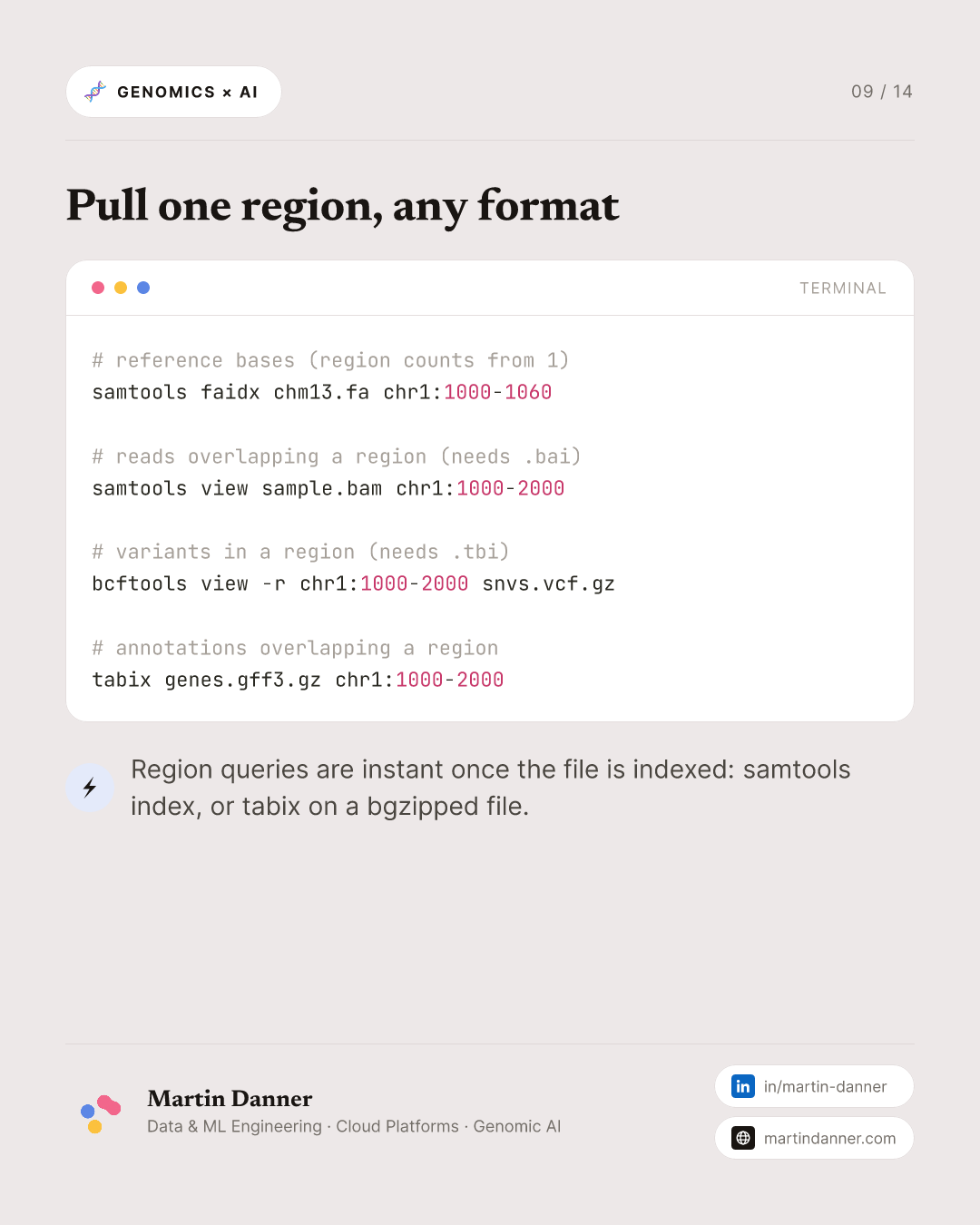 Genomic Data Formats — 9 / 14