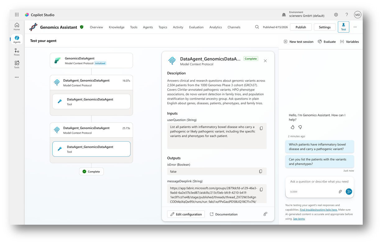 Agent configuration and live testing in Microsoft Copilot Studio
